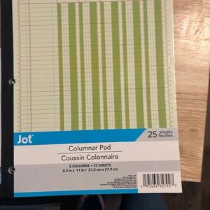 Jot Columnar Pad with Green Stripes